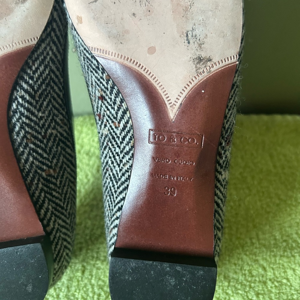 TO & CO Italy Elegant Black and Gray Women's Flats - Picture 11 of 12